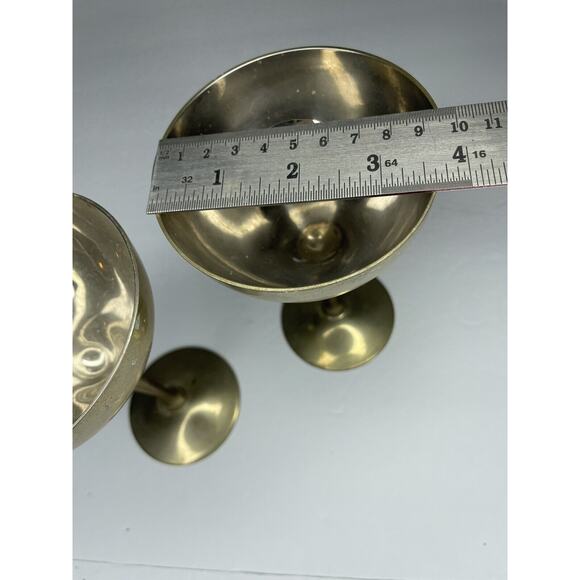 vtg silverplated champagne goblets wine glasses crown set of two - Picture 5 of 7